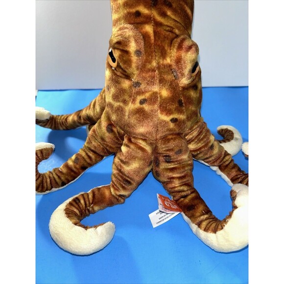 Wild Republic Plush Octopus Brown Stuffed Sea Creature Animal Squid 2016 7" - Picture 3 of 4